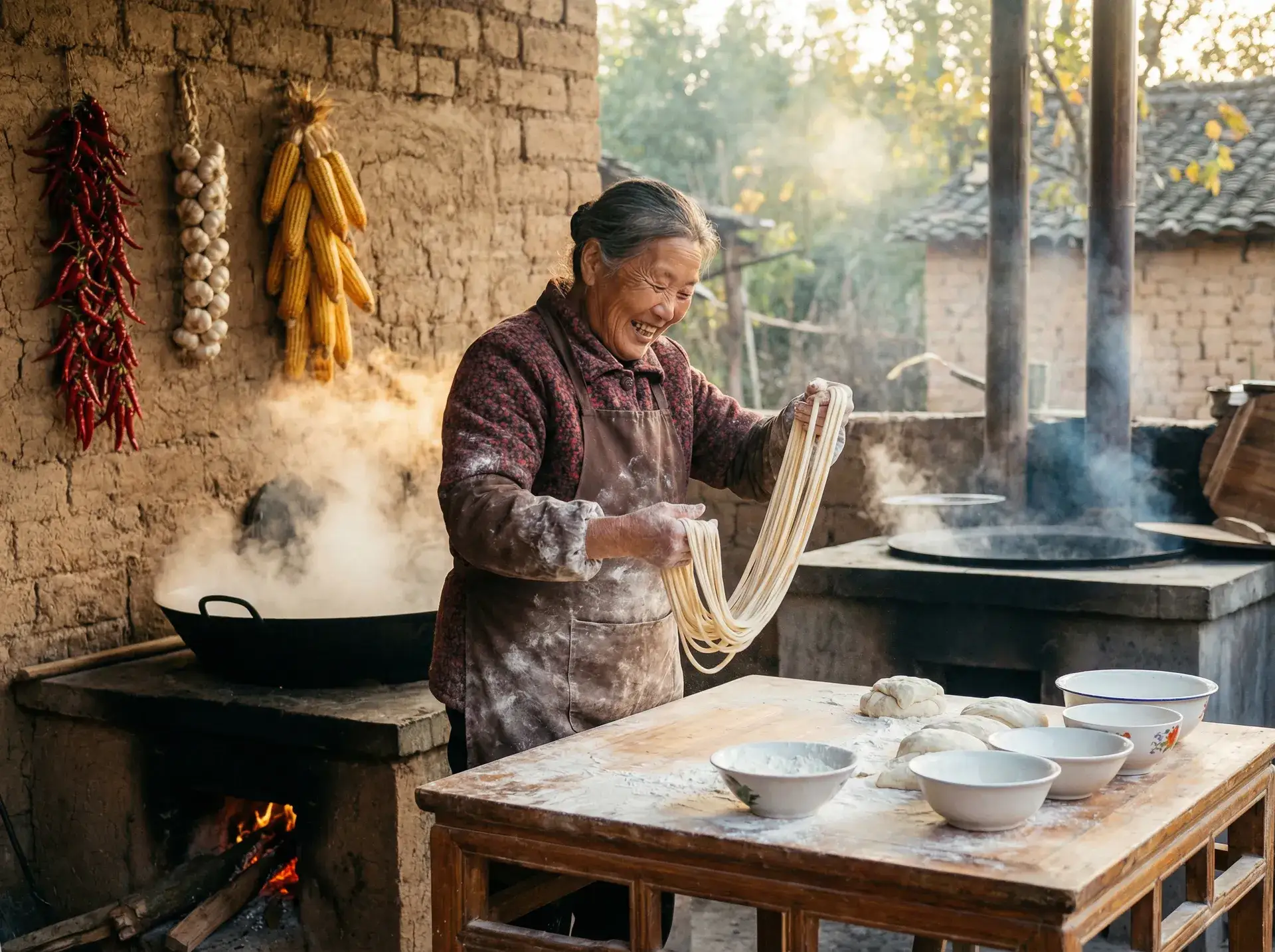 农家大嫂手擀面 - 五色影院 乡村美食